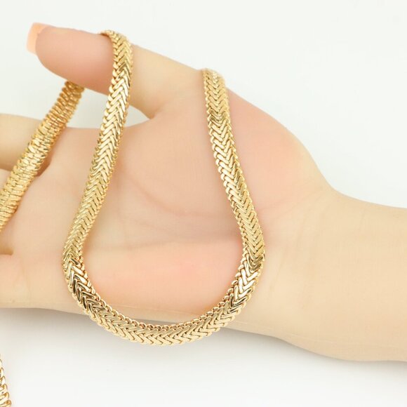 Thick Rose Gold Chain Necklace Elegant Bold Design, XPNL0282 - Picture 6 of 12